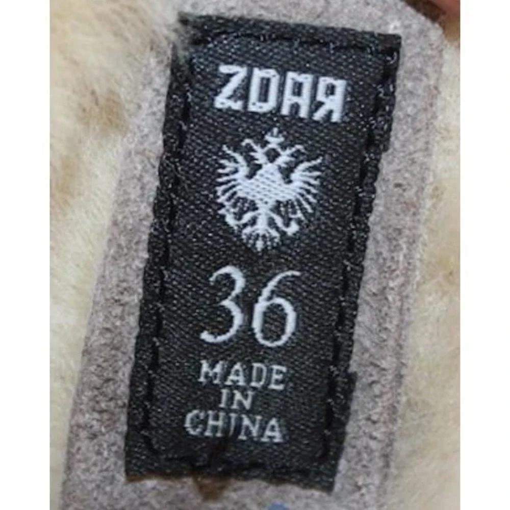 Zdar Wool Felt Suede‎ Shearling Lined Winter Snow Boots Taupe Gray Women's 36
